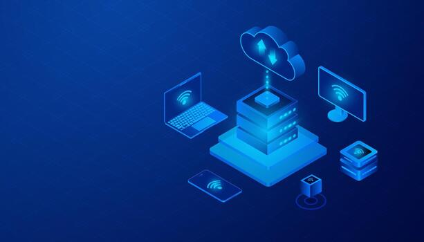 Cloud Computing Datacenter Server Network Data Technology Concept vector