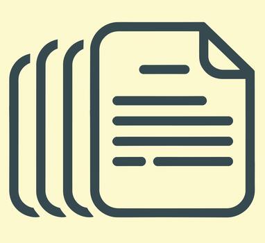 documento archivo papel apilar icono plano vector
