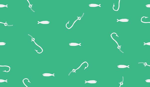 Fishing pattern background vector