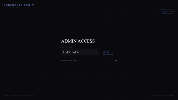 corporativo admin Acesso interface do utilizador autenticação processo video