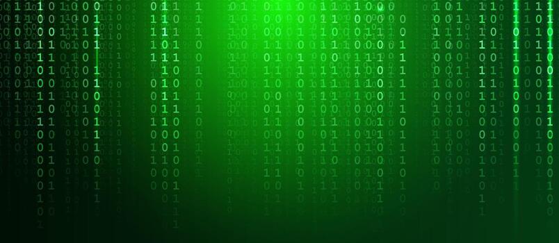 01 Binary Code Digital Technology Green Matrix Background for Digital Transformation, Programming Development, Cybersecurity Tech, AI, Data Analytics and Data Encryption Tech. Pattern vector