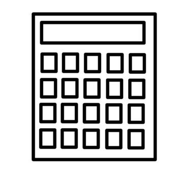 Basic digital calculator for solving math problems vector
