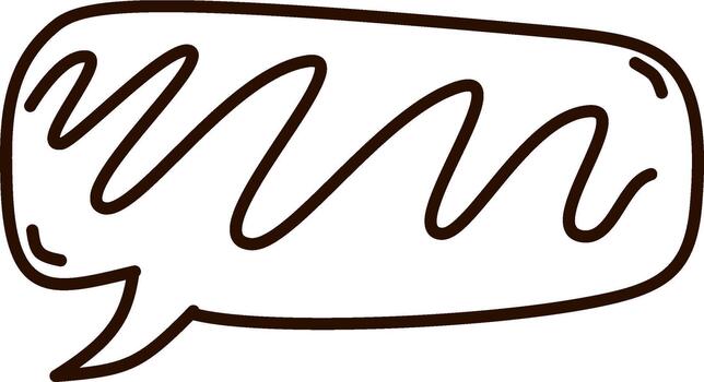 rectangular speech bubble with artistic scribble inside vector