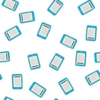 pattern library e-reader cartoon style vector