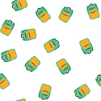 pattern durable backpack cartoon style vector