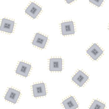 pattern electronics microchip cartoon vector