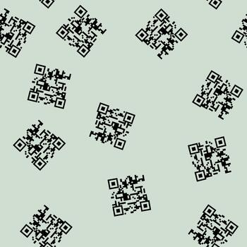sin costura modelo perillas qr código etiqueta dibujos animados vector