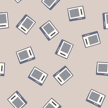 seamless pattern reader e-reader cartoon style vector