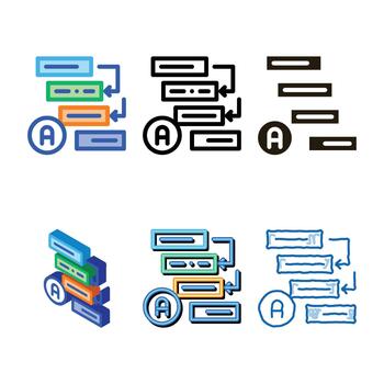 gráfico automático algoritmo icono contorno moderno vector