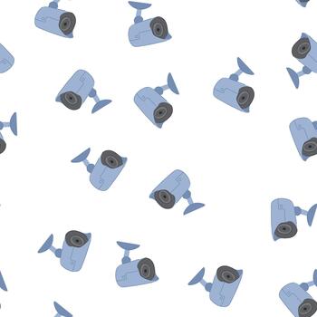 pattern system security camera cartoon vector