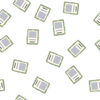 pattern tablet e-reader cartoon style vector