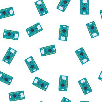 pattern microchip microcontroller cartoon style vector