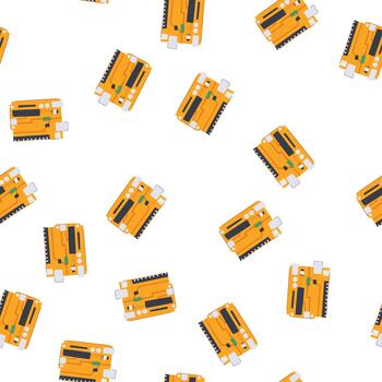 modelo computadora microcontrolador dibujos animados estilo vector