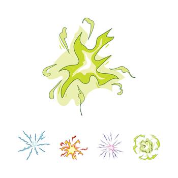 Exploding visual effect elements with comic explosions vector