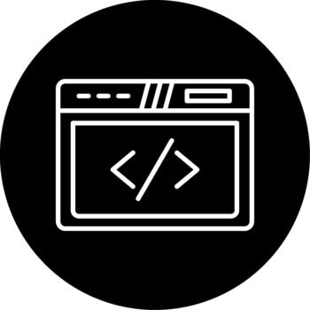 Software Coding Development Line Circle Inverted vector