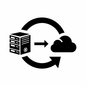 Cloud Computing Server Migration and Data Synchronization Icon vector