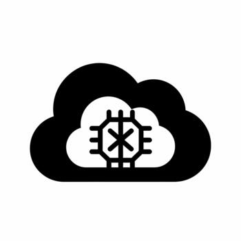 nube informática procesador chip digital tecnología icono diseño vector