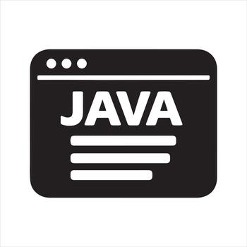 Java programación icono - backend desarrollo código idioma software vector