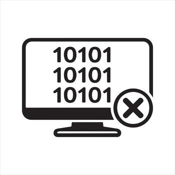 Coding Error Icon - Software Bug and Failed Code System Error vector