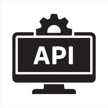 api icono - solicitud programación interfaz y backend integración vector