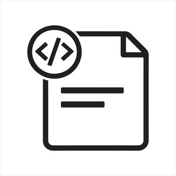 Code File Programming Document Line Icon vector