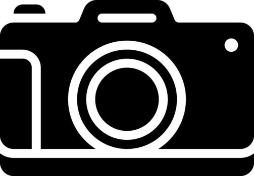 camera solid glyph icon vector