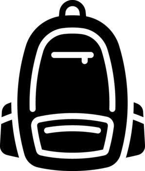 backpack glyph solid icon vector