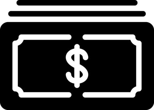 banknote glyph solid icon vector