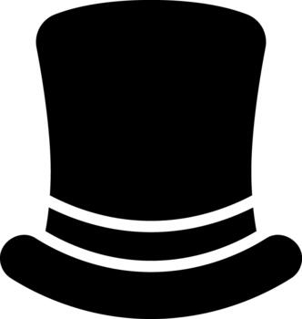 top hat glyph icon solid vector