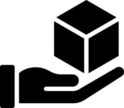 cube glyph icon solid vector