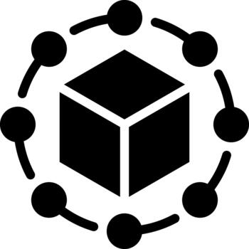 cube solid glyph icon vector