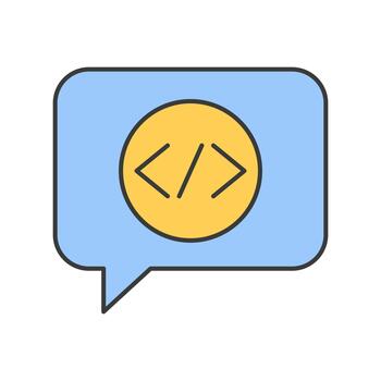 codificación símbolo dentro habla burbuja para desarrollador comunicación. vector