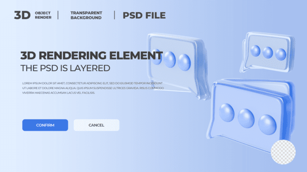 3d Plaudern Luftblasen Elemente psd