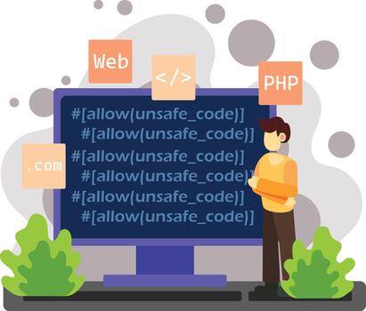 software codificación y web desarrollo ilustración vector
