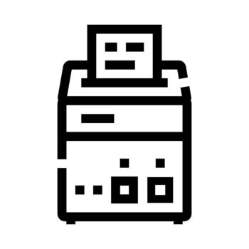 Printer machine icon printing a document vector