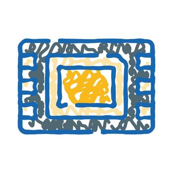Processor chip icon representing abstract technology and computing vector