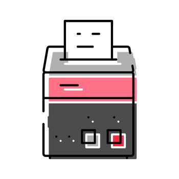 Printer machine sending document processing data output vector