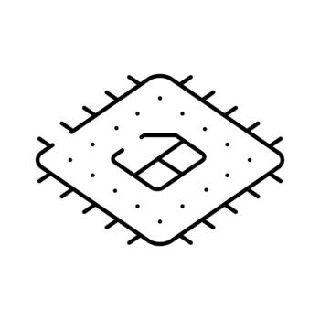 Microchip processor component representing computer technology and digital electronics vector