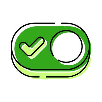 Green toggle switch button on user interface vector