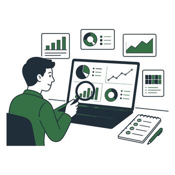 ilustración de análisis de datos vector