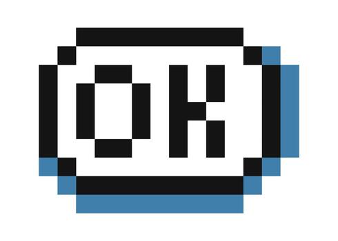 Ok Button Pixel Interface vector