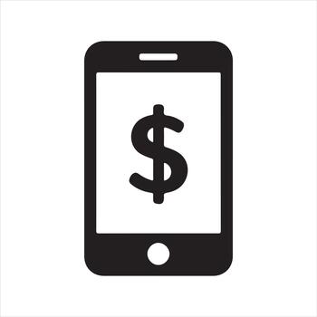 Mobile Payment Banking App Solid Icon vector