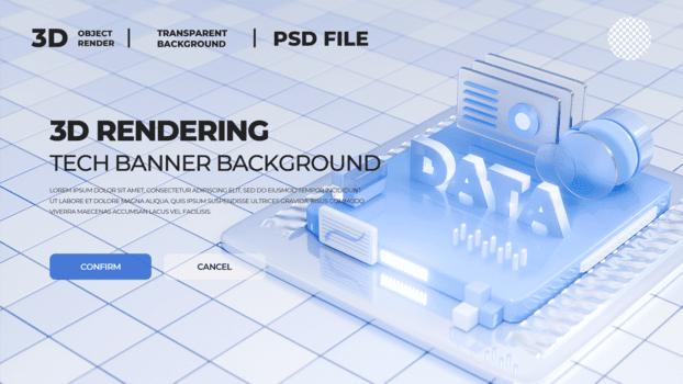 3d rendre technologie Les données visualisation bannière psd