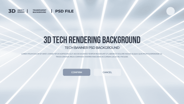 3d Tech rendere sfondo per digitale interfacce psd