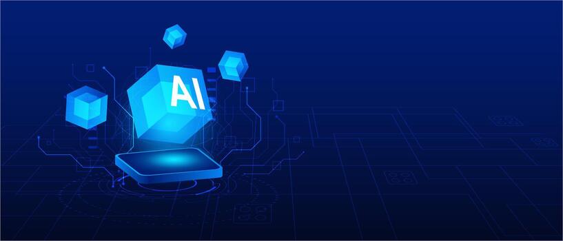 AI Computing Technology Background vector
