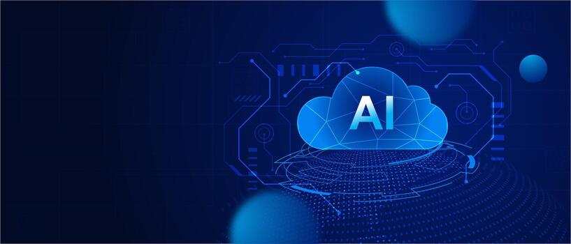 AI Cloud Computing Technology Background vector