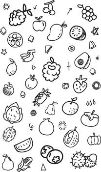 Fruit doodle pattern vector