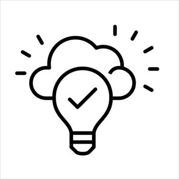 Cloud based Solution icon line vector