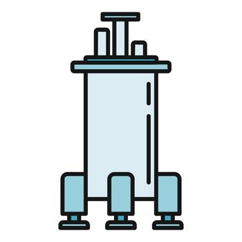 Quantum computer processor hardware technology flat icon vector