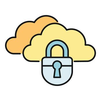 Cloud data protection and security computing concept vector